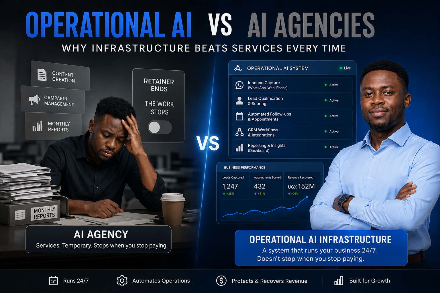 Operational AI vs AI Agencies: Why Infrastructure Beats Services Every Time